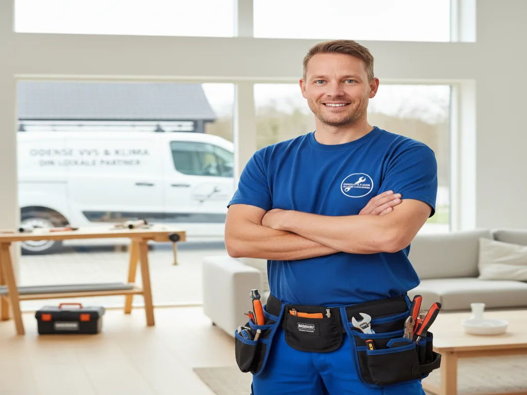 Autoriseret VVS'er fra Odense i arbejde
